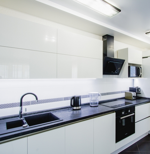 Белый кухонный гарнитур-Кухня из пластика «Модель 169»-фото4